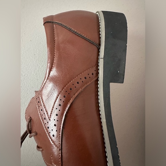 Men Pertorated Detail Lace up Front Dress Shoes Business Derby Shoes For Outdoor - Picture 6 of 16